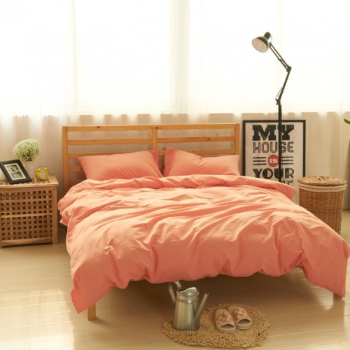 Комплект постельного белья Вальтери Лён с хлопком Оранжевый LE-05