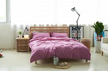 Комплект постельного белья Вальтери Лён с хлопком Фиолетовый LE-06