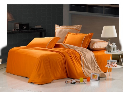Комплект постельного белья Вальтери Сатин Оранжевый OD-14