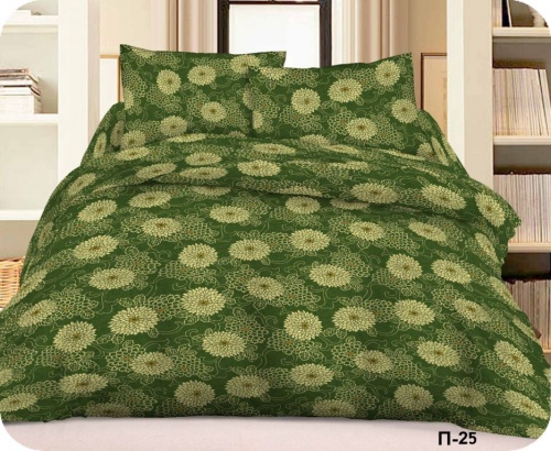 Комплект постельного белья Вальтери Поплин Зеленый П-25
